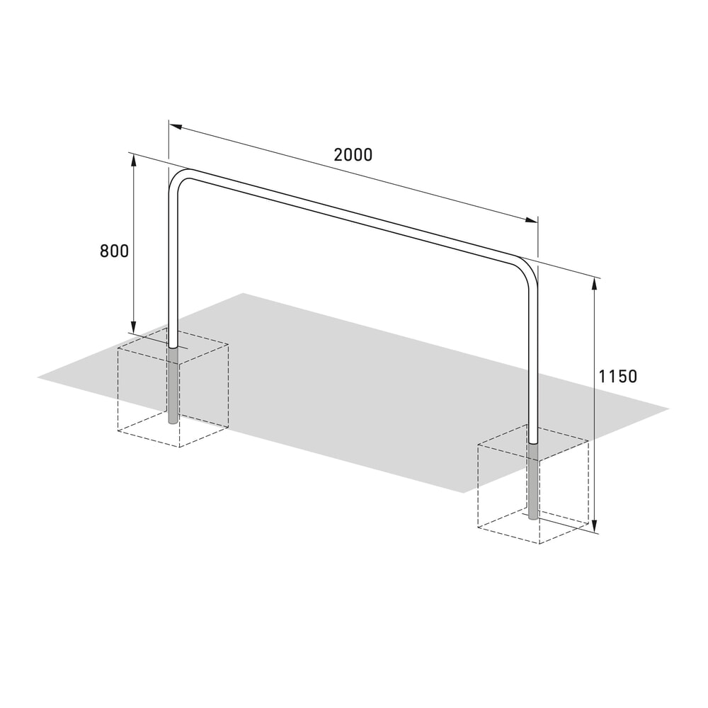 Produktabbildung Nr. 5: Arceau range vélo, standard, à bétonner, longueur 2 000 mm