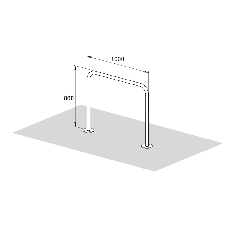 Produktabbildung Nr. 3: Arceau range vélo, standard, à cheviller, longueur 1 000 mm, acier inoxydable