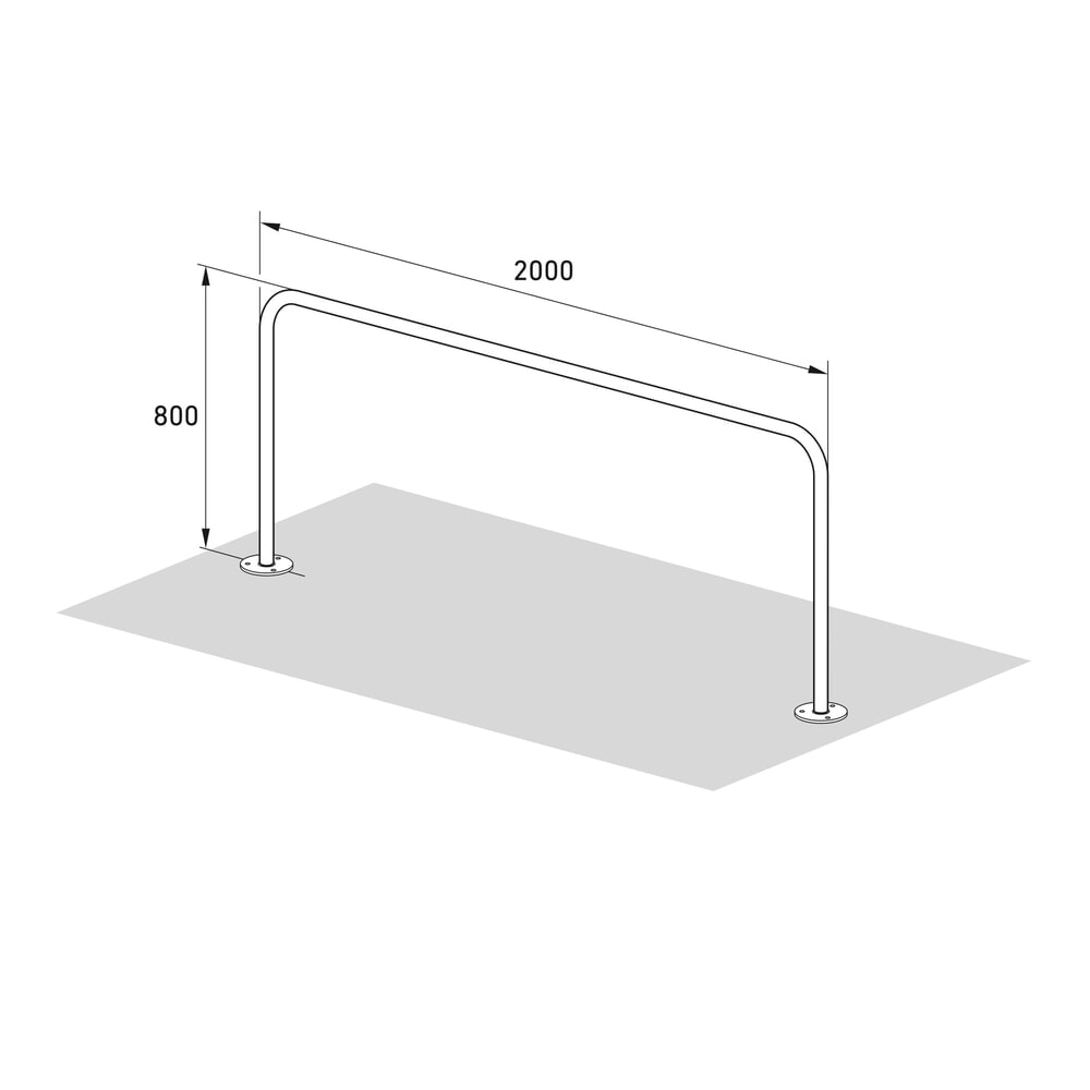 Produktabbildung Nr. 8: Arceau range vélo, standard, à cheviller, longueur 2 000 mm