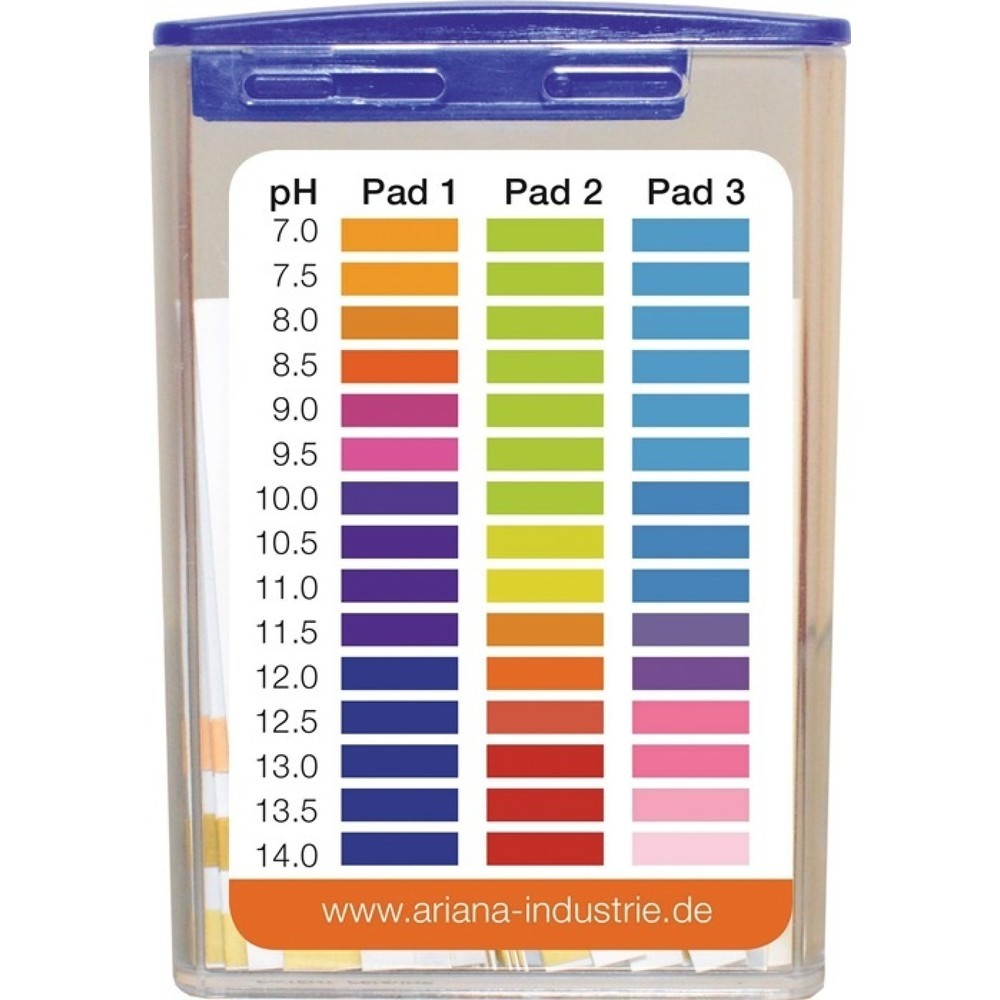 Illustration du produit: ARIANA Bandelettes de mesure TRGS 611, 7,0-14,0° dH, valeur ph, boîte, 100 pcs.