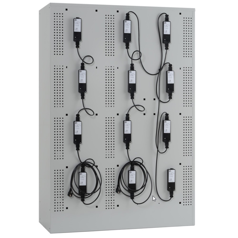 Produktabbildung Nr. 3: Armoire à casiers avec prises électriques LISTA, (lxPxH) 1 205x585x1 790 mm, 3x4 casiers, 2 modules par casiers, gris clair