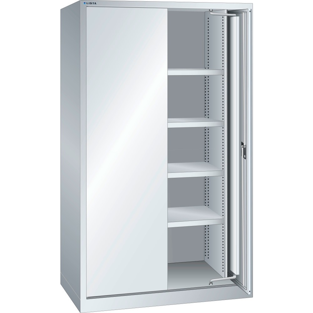 Illustration du produit: Armoire à charge lourde LISTA 54x27E, (lxPxH) 1 146x690x1 950 mm, portes rétractables, gris clair, CODE Lock