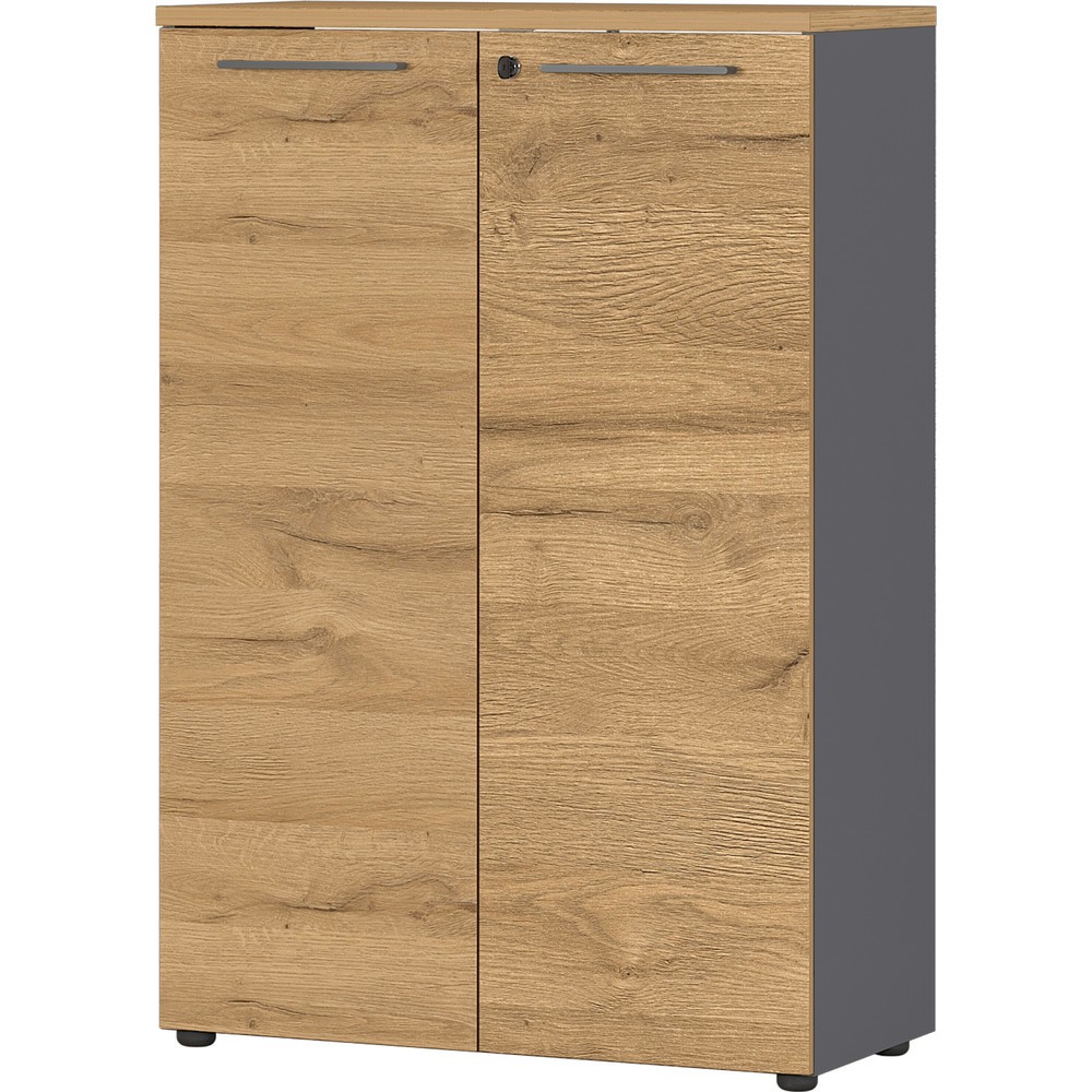 Produktabbildung Nr. 4: Armoire à dossiers AGENDA, fermée, 2 portes battantes, hauteur 1 200 mm, largeur 800 mm, graphite/imitation chêne Grandson.