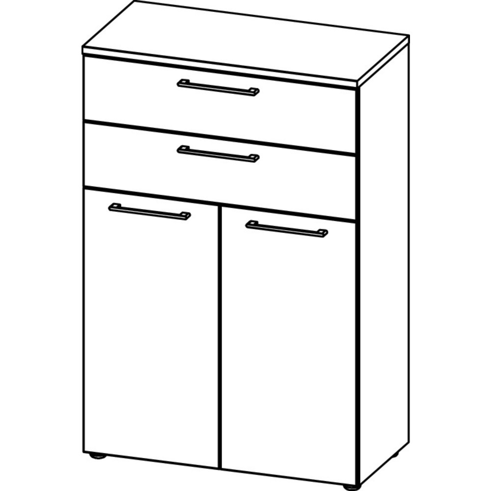 Produktabbildung Nr. 7: Armoire à dossiers AGENDA, 2 portes battantes et 2 tiroirs, graphite/imitation chêne Grandson