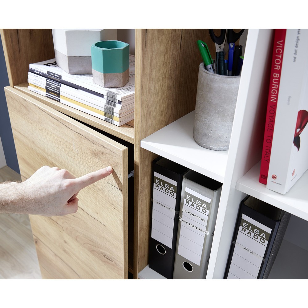 Produktabbildung Nr. 4: Armoire à dossiers LIONI, 11 compartiments ouverts, blanc/imitation chêne de Navarre