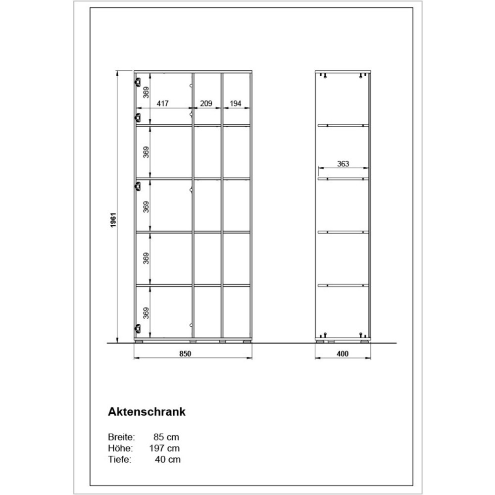Produktabbildung Nr. 5: Armoire à dossiers LIONI, 11 compartiments ouverts, blanc/imitation chêne de Navarre