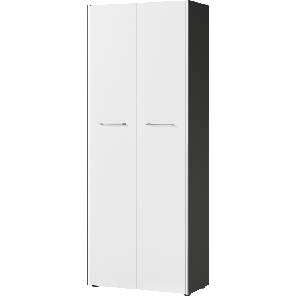 Illustration du produit: Armoire à dossiers PASADENA, 2 portes battantes, hauteur 1 960 mm, largeur 750 mm, graphite/blanc