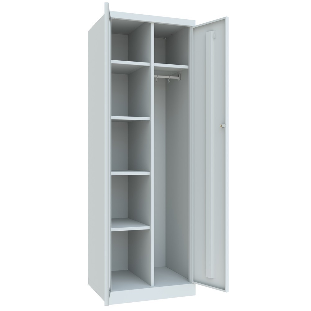 N° de l'image du produit 3 : Armoire à linge et penderie PAVOY, H x l x P 1 800 x 600 x 500 mm, gris clair, gris clair