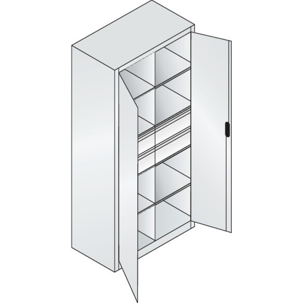 Produktabbildung Nr. 5: Armoire à outils C+P, tiroirs 4 x 86 + 2 x 174 mm, 6 tablettes, largeur 930 mm, gris clair, gris anthracite