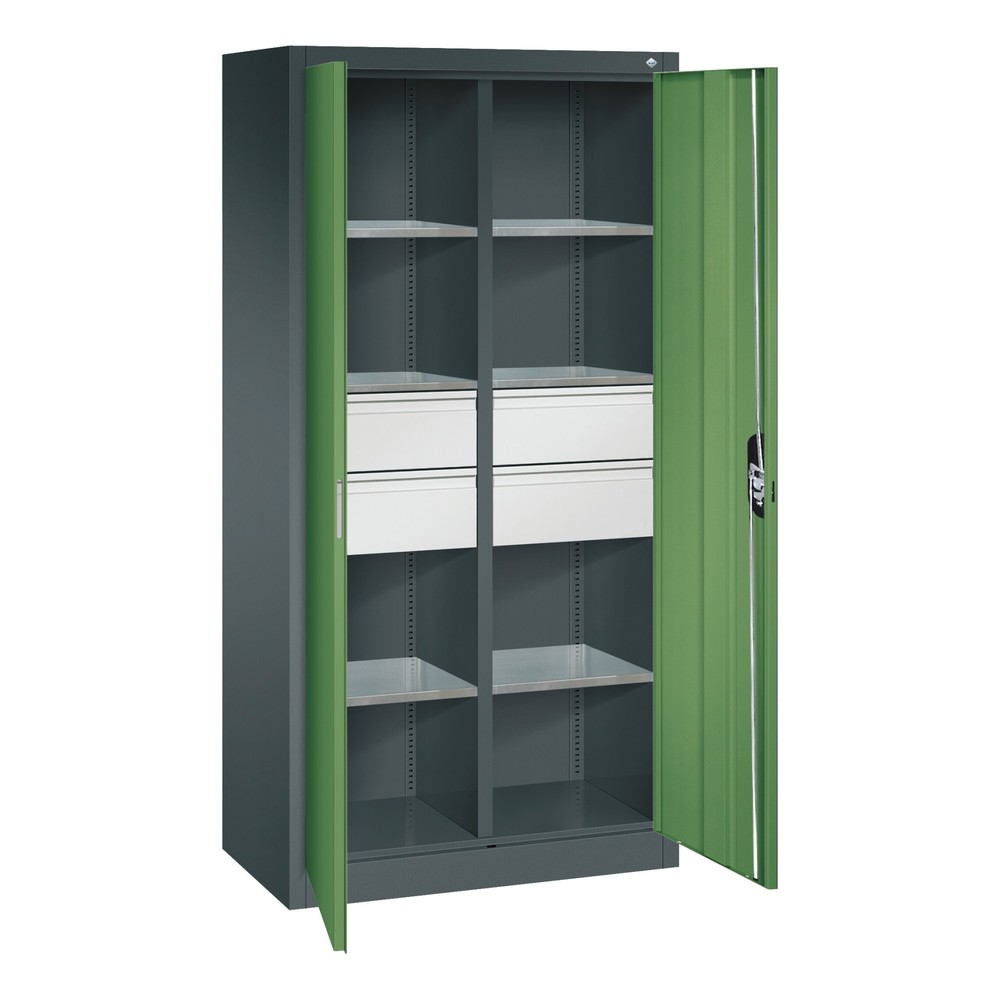 Produktabbildung Nr. 6: Armoire à outils C+P, tiroirs 4 x 86 + 2 x 174 mm, 6 tablettes, largeur 930 mm, gris clair, gris anthracite
