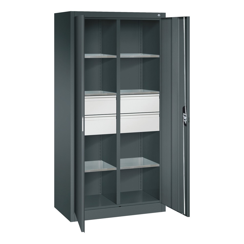 Produktabbildung Nr. 6: Armoire à outils C+P, tiroirs 4 x 86 + 2 x 174 mm, 6 tablettes, largeur 930 mm, gris anthracite, rouge rubis