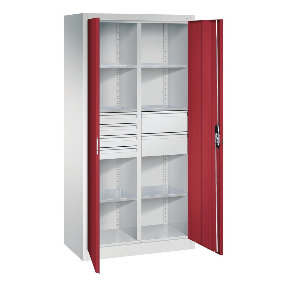 Produktabbildung Nr. 6: Armoire à outils C+P, tiroirs 4 x 86 + 2 x 174 mm, 6 tablettes, largeur 930 mm, gris anthracite, gris noir