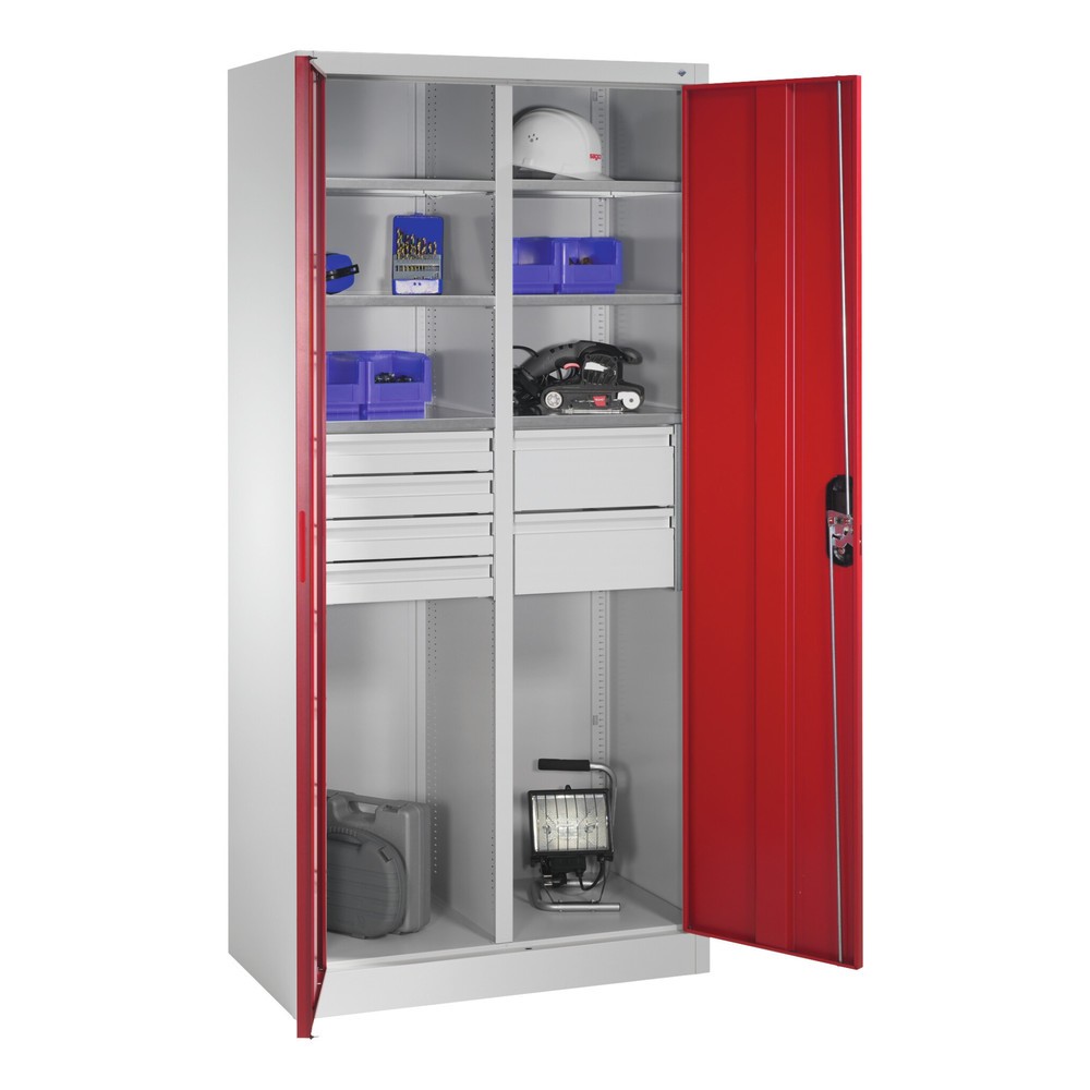Produktabbildung Nr. 7: Armoire à outils C+P, tiroirs 4 x 86 + 2 x 174 mm, 6 tablettes, largeur 930 mm, gris anthracite, gris noir