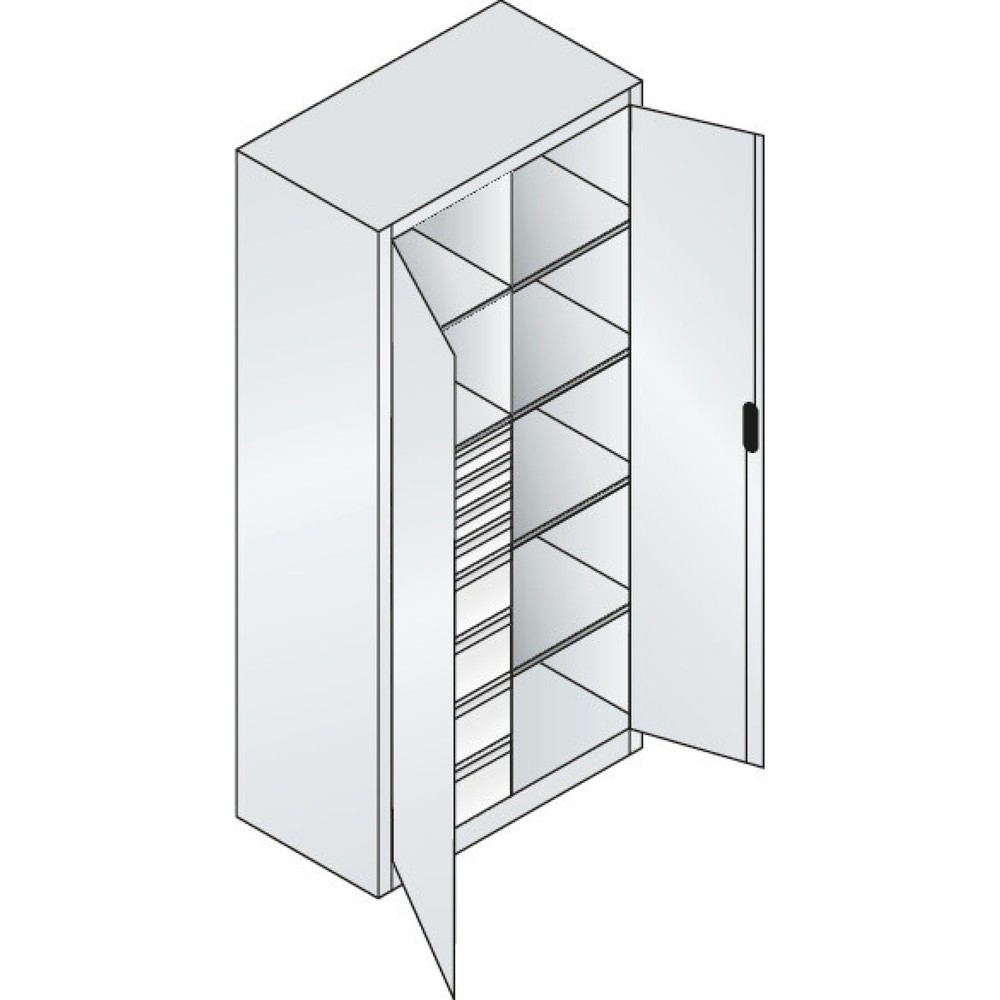 Produktabbildung Nr. 7: Armoire à outils C+P, 4 x 86 + 4 x 174 mm, 6 tablettes, largeur 930 mm, gris anthracite, gris anthracite