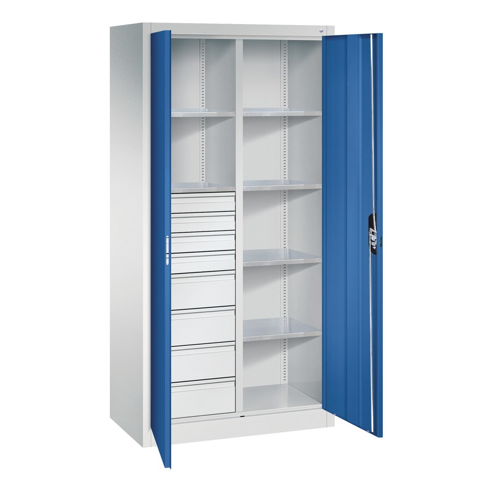 Produktabbildung Nr. 6: Armoire à outils C+P, 4 x 86 + 4 x 174 mm, 6 tablettes, largeur 930 mm, gris anthracite, gris noir