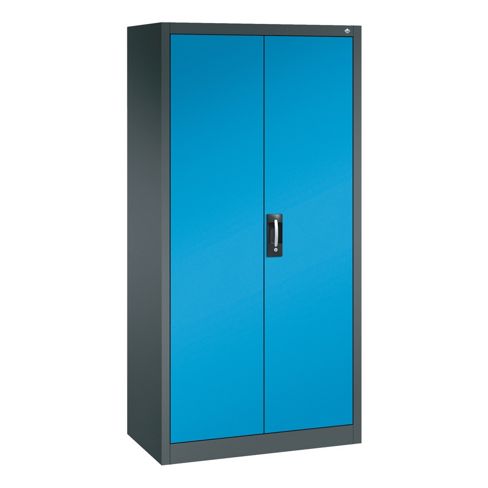 Illustration du produit: Armoire à outils C+P, tiroirs 4 x 174 mm, 6 tablettes, largeur 930 mm, gris anthracite, bleu clair