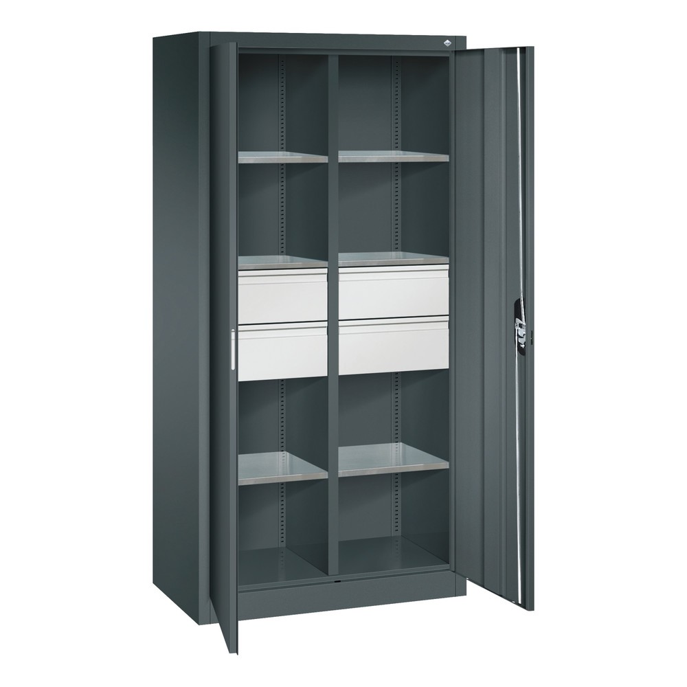 Produktabbildung Nr. 8: Armoire à outils C+P, tiroirs 4 x 174 mm, 6 tablettes, largeur 930 mm, gris anthracite, gris anthracite