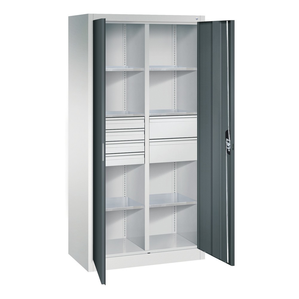 Produktabbildung Nr. 8: Armoire à outils C+P, tiroirs 4 x 86 + 2 x 174 mm, 6 tablettes, largeur 930 mm, gris clair, gris anthracite