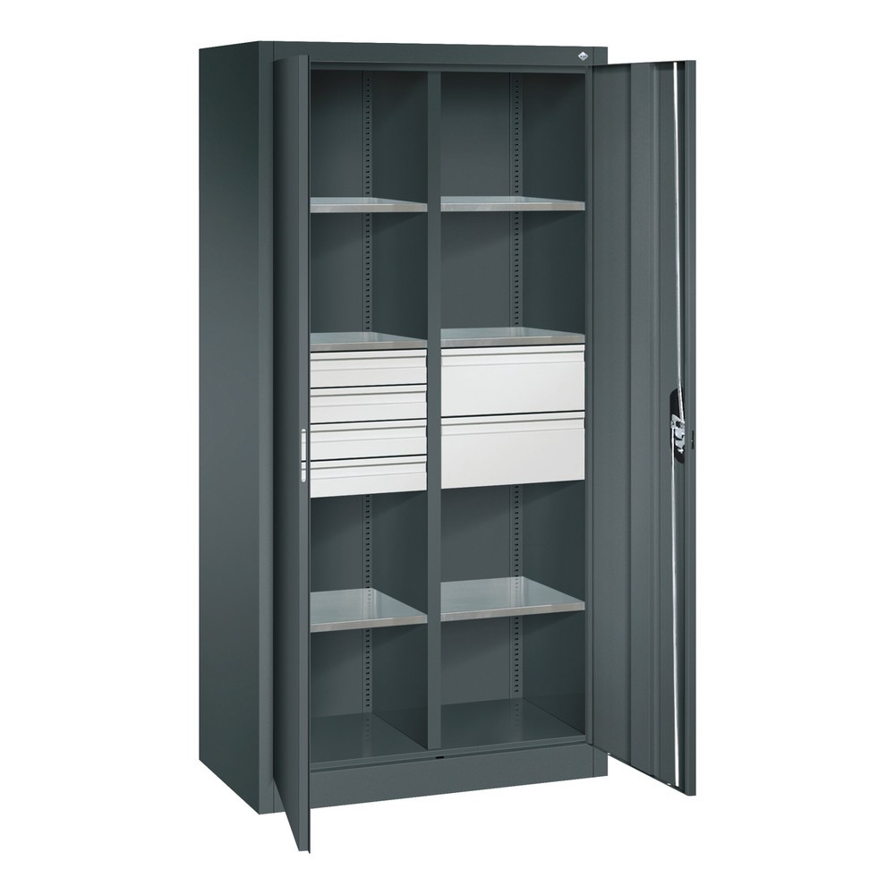 Produktabbildung Nr. 8: Armoire à outils C+P, tiroirs 4 x 86 + 2 x 174 mm, 6 tablettes, largeur 930 mm, gris anthracite, gris anthracite