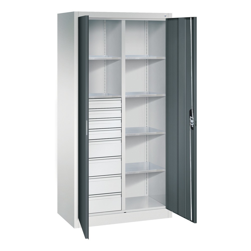 Produktabbildung Nr. 8: Armoire à outils C+P, 4 x 86 + 4 x 174 mm, 6 tablettes, largeur 930 mm, gris clair, gris anthracite