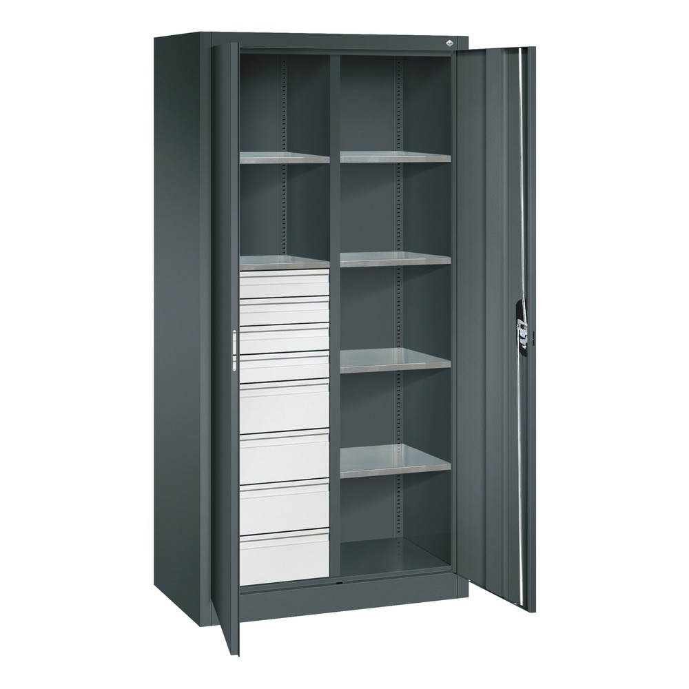 Produktabbildung Nr. 9: Armoire à outils C+P, 4 x 86 + 4 x 174 mm, 6 tablettes, largeur 930 mm, gris anthracite, gris anthracite