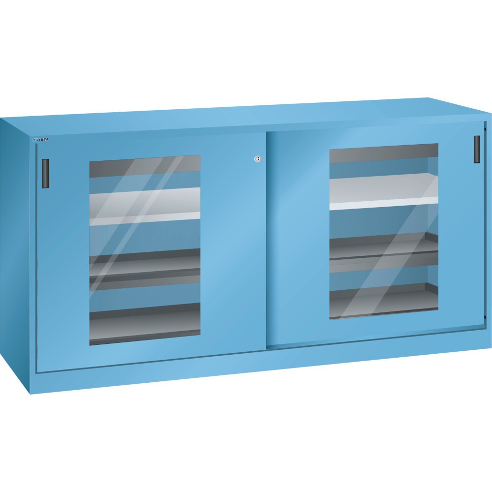 Illustration du produit: Armoire à outils LISTA, (lxPxH) 2 000x580x1 000 mm, 4 étagères coulissantes, 2 tiroirs, bleu clair