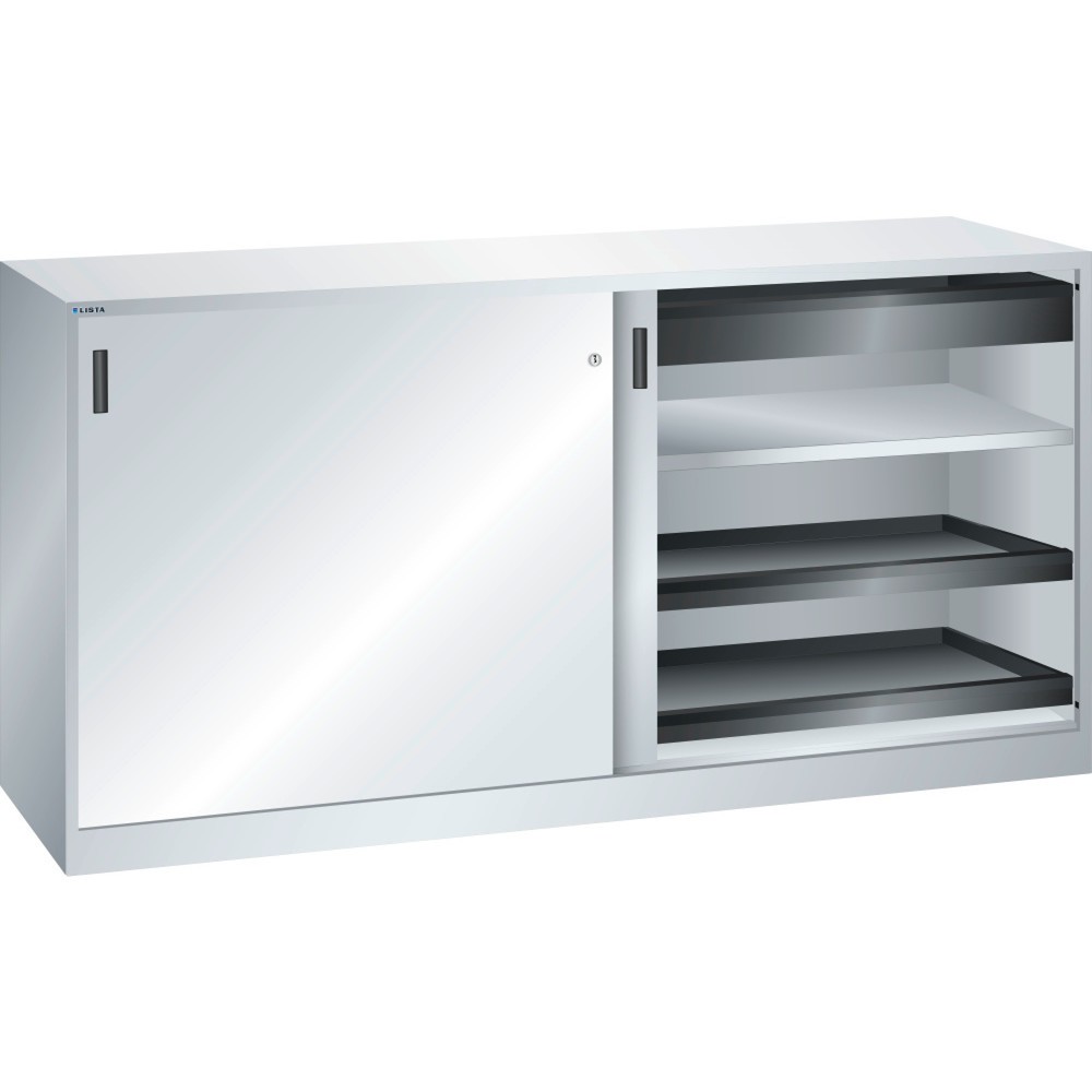 Illustration du produit: Armoire à outils LISTA, (lxPxH) 2 000x580x1 000 mm, 4 étagères coulissantes, 2 tiroirs, gris clair