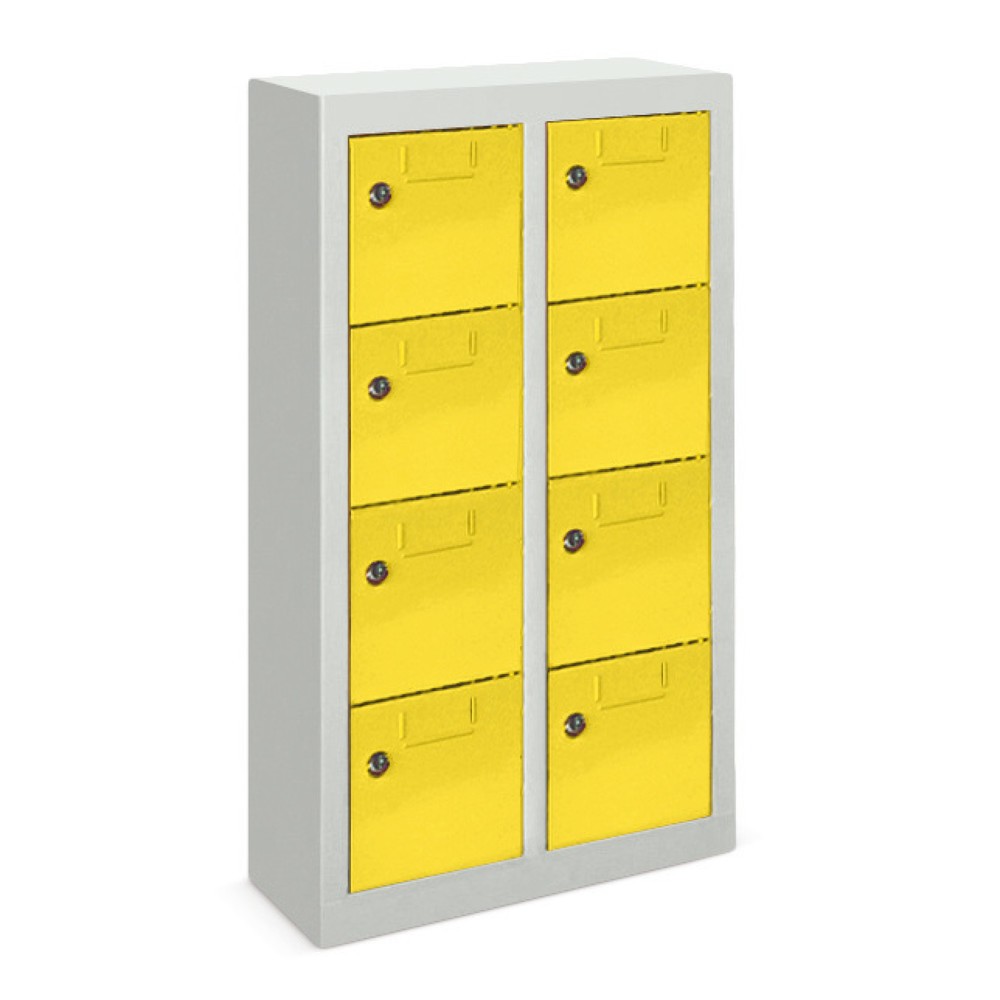 Illustration du produit: Armoire à petits compartiments PAVOY, 8 compartiments, H x l x P 815 x 460 x 200 mm, avec porte-étiquettes, rouge rubis, gris clair