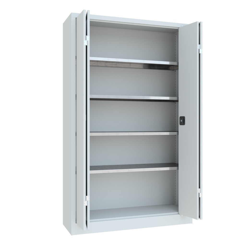 Produktabbildung Nr. 10: Armoire à porte repliable PAVOY avec 4 tablettes, H x l x P 1 950 x 1 200 x 400 mm, gris clair, gris clair
