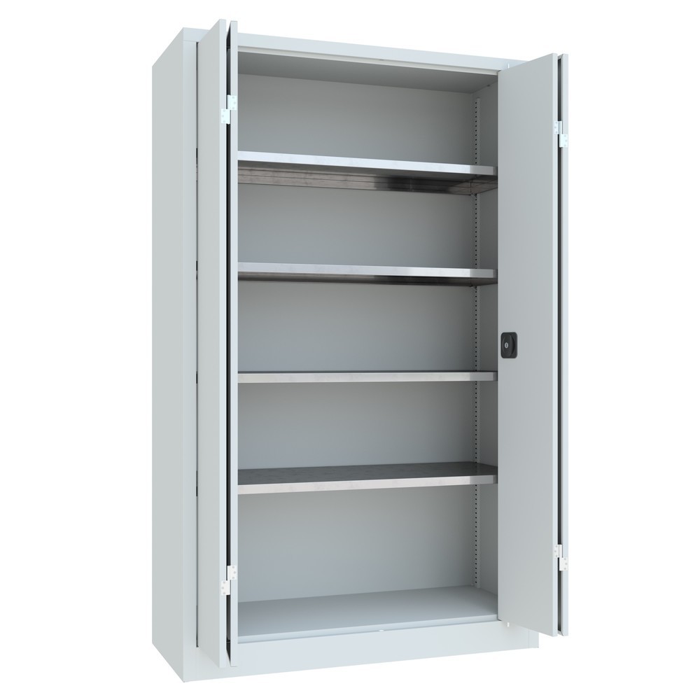Produktabbildung Nr. 10: Armoire à porte repliable PAVOY avec 4 tablettes, H x l x P 1 950 x 1 200 x 500 mm, gris clair, gris clair
