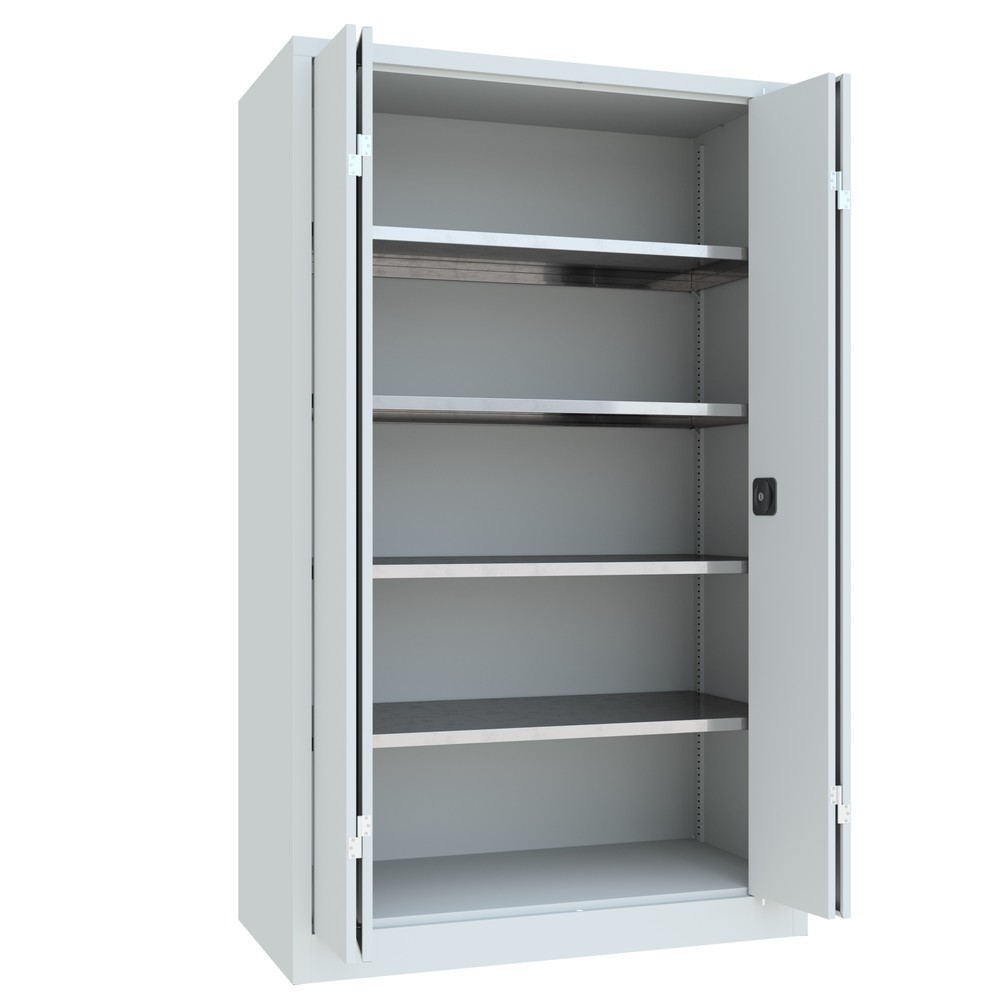 Produktabbildung Nr. 10: Armoire à porte repliable PAVOY avec 4 tablettes, H x l x P 1 950 x 1 200 x 600 mm, gris clair, gris clair