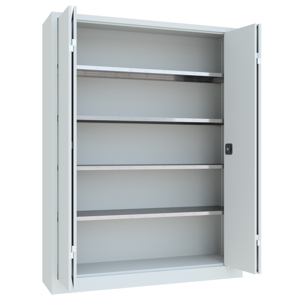 Produktabbildung Nr. 10: Armoire à porte repliable PAVOY avec 4 tablettes, H x l x P 1 950 x 1 500 x 400 mm, gris clair, gris clair