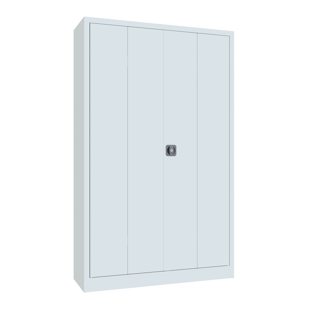 Produktabbildung Nr. 1: Armoire à porte repliable PAVOY avec 4 tablettes, H x l x P 1 950 x 1 200 x 400 mm, gris clair, gris clair