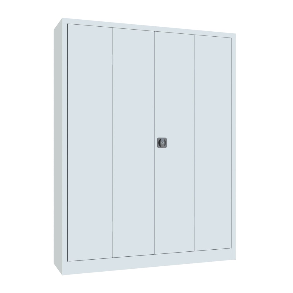 Produktabbildung Nr. 1: Armoire à porte repliable PAVOY avec 4 tablettes, H x l x P 1 950 x 1 500 x 400 mm, gris clair, gris clair
