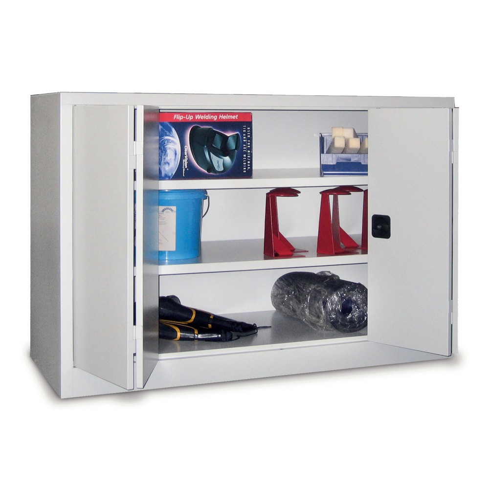 Illustration du produit: Armoire à porte repliable PAVOY avec 2 tablettes, H x l x P 1 000 x 1 200 x 400 mm, gris anthracite, gris clair