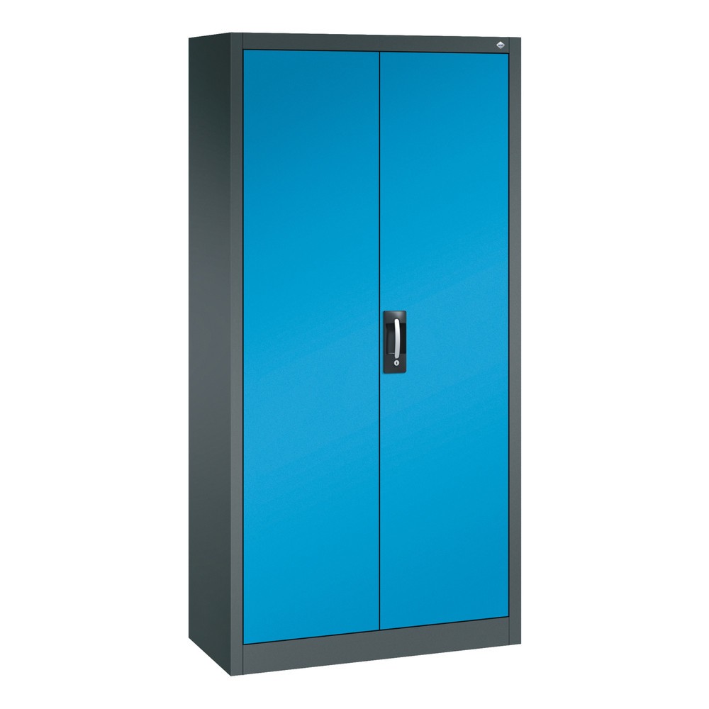 Produktabbildung Nr. 1: Armoire à portes battantes avec 21 compartiments, H x l x P 1 950 x 930 x 400 mm, gris anthracite, bleu clair