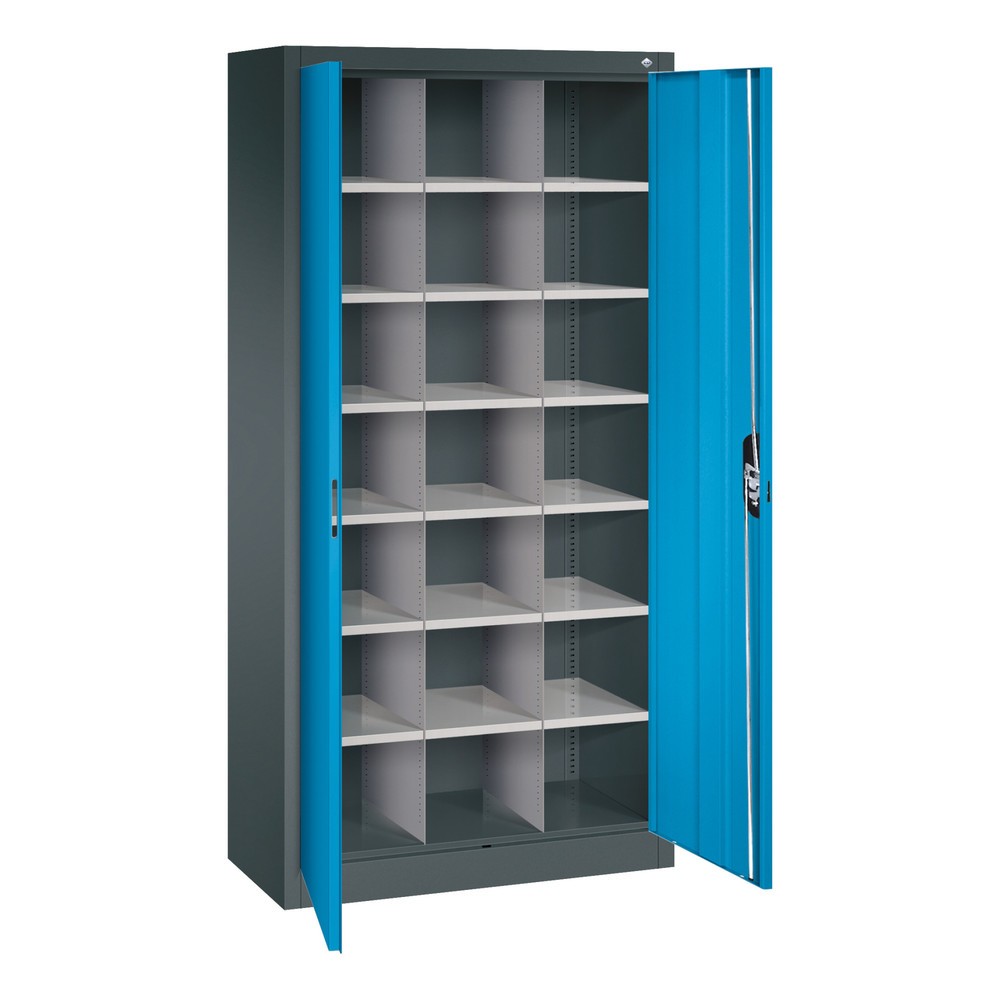 Produktabbildung Nr. 3: Armoire à portes battantes avec 21 compartiments, H x l x P 1 950 x 930 x 400 mm, gris anthracite, bleu clair