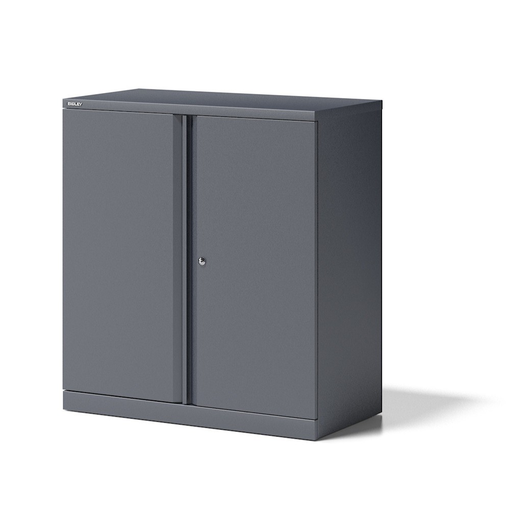 Illustration du produit: Armoire à portes battantes BISLEY Essentials, 2 hauteurs de classeur, largeur 914 mm, gris clair