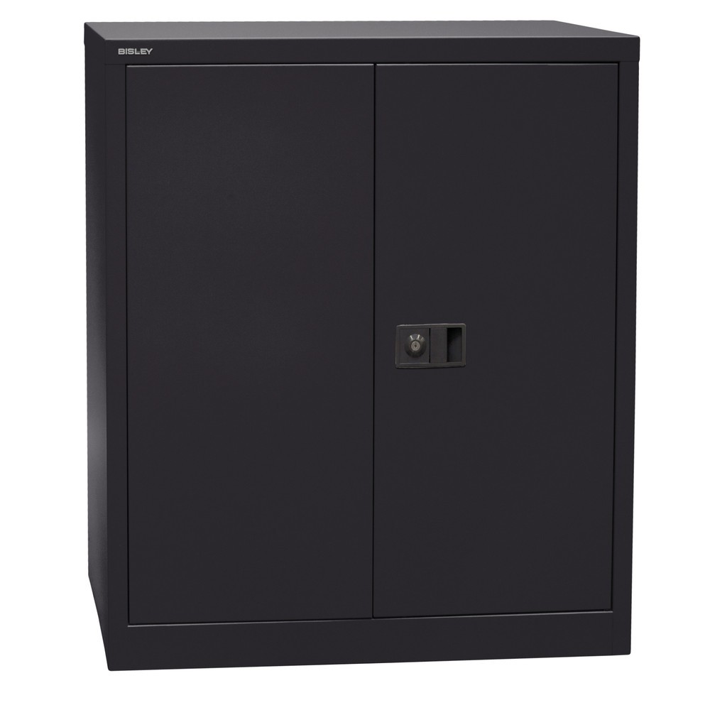 Produktabbildung Nr. 1: Armoire à portes battantes BISLEY, H x l x P 1 000 x 914 x 400 mm, noir, tablettes peintes