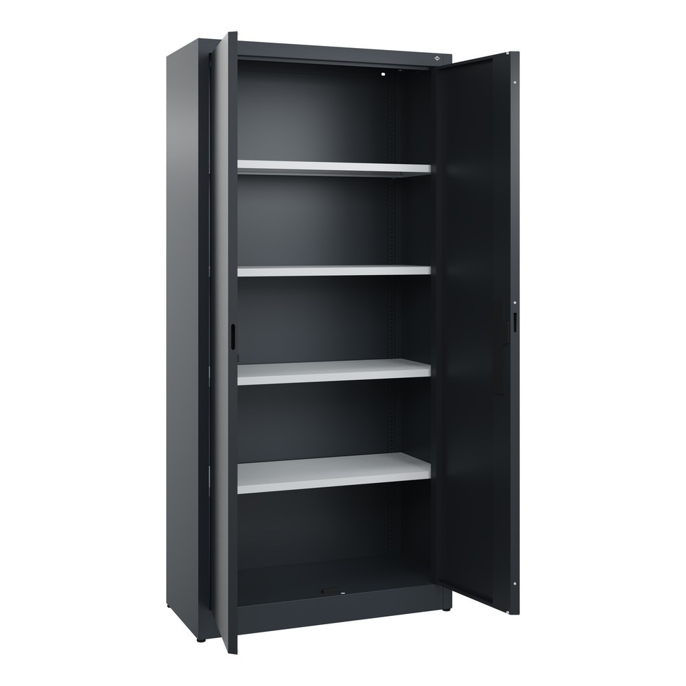 Produktabbildung Nr. 4: Armoire à portes battantes C+P, 5 niveaux, H x l x P 1950 x 930 x 400 mm, gris anthracite, gris noir