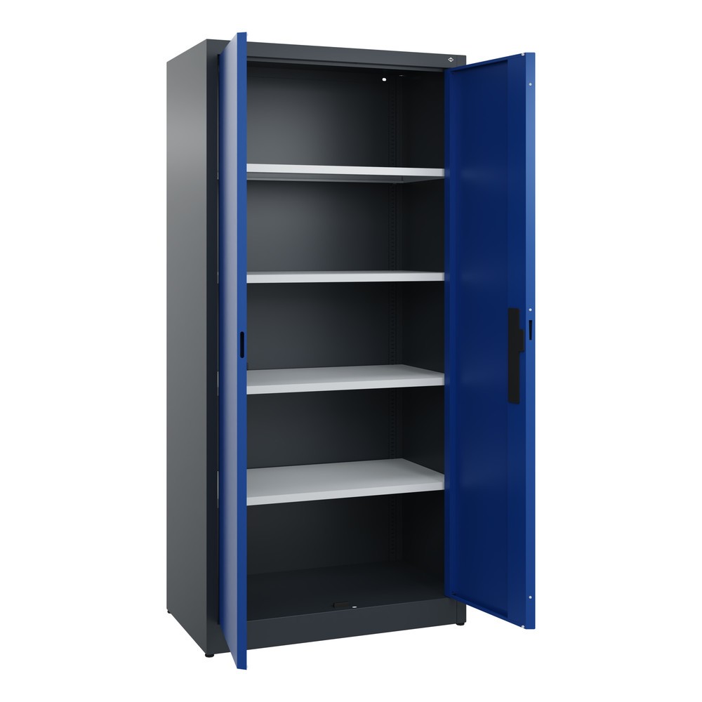Produktabbildung Nr. 4: Armoire à portes battantes C+P, 5 niveaux, H x l x P 1950 x 930 x 500 mm, gris anthracite, bleu gentiane