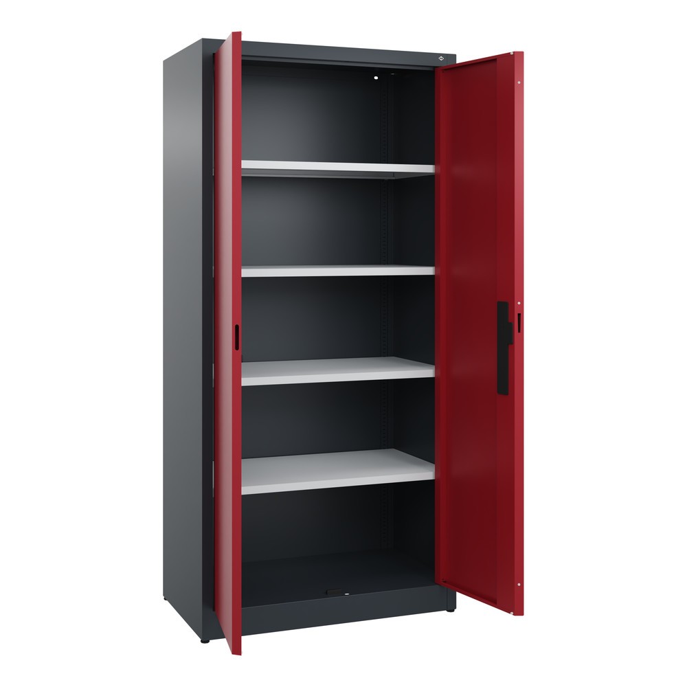 Produktabbildung Nr. 4: Armoire à portes battantes C+P, 5 niveaux, H x l x P 1950 x 930 x 500 mm, gris anthracite, rouge rubis
