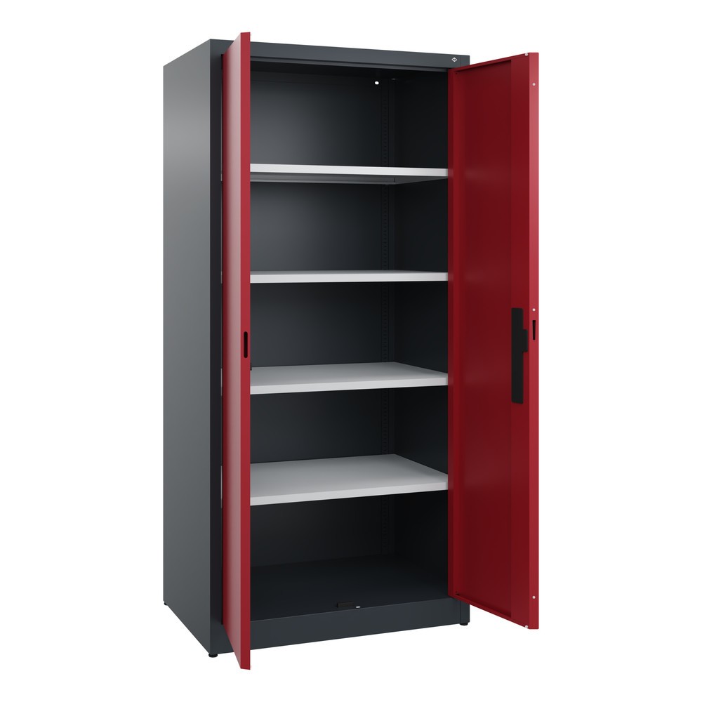 Produktabbildung Nr. 4: Armoire à portes battantes C+P, 5 niveaux, H x l x P 1950 x 930 x 600 mm, rouge rubis, gris anthracite