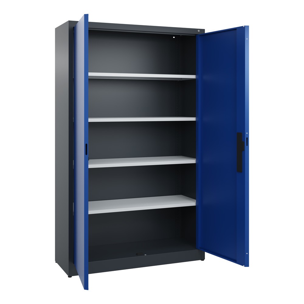 Produktabbildung Nr. 4: Armoire à portes battantes C+P, 5 niveaux, H x l x P 1950 x 1 200 x 400 mm, gris anthracite, bleu gentiane