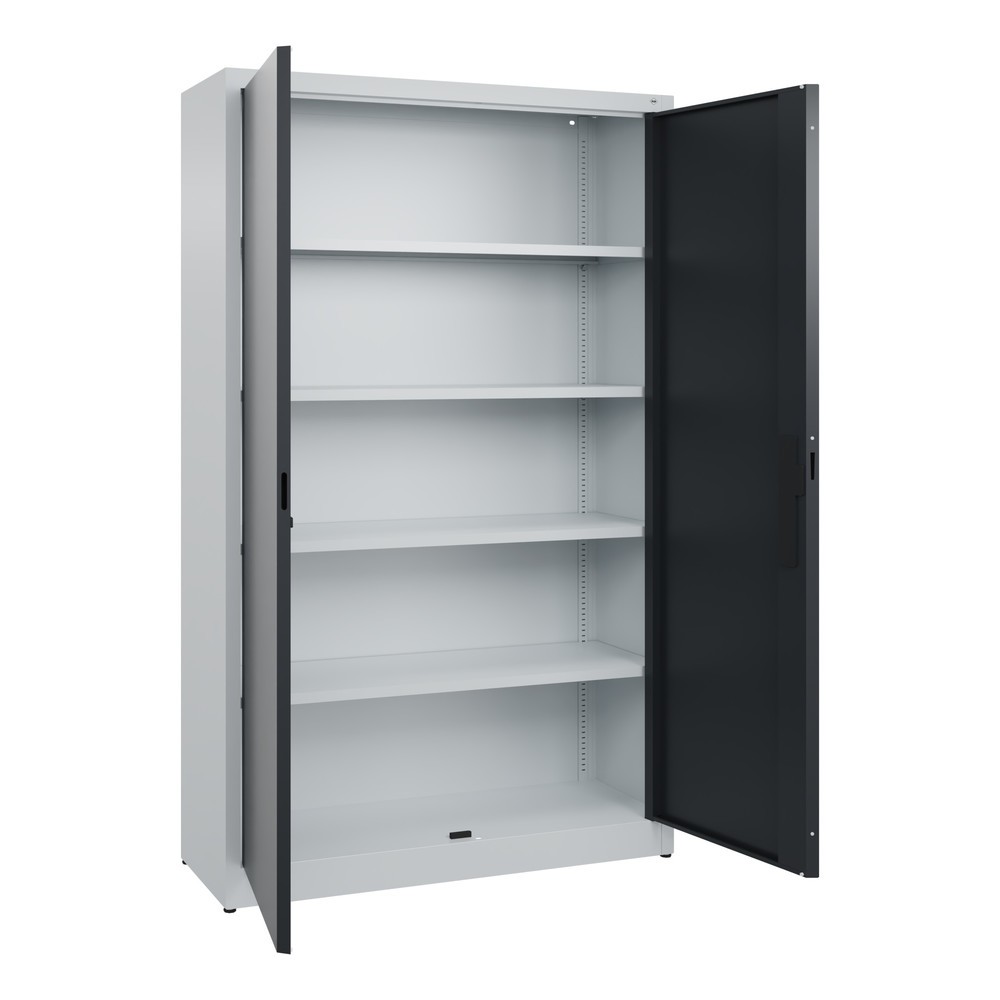 Produktabbildung Nr. 4: Armoire à portes battantes C+P, 5 niveaux, H x l x P 1950 x 1 200 x 400 mm, gris clair, gris noir