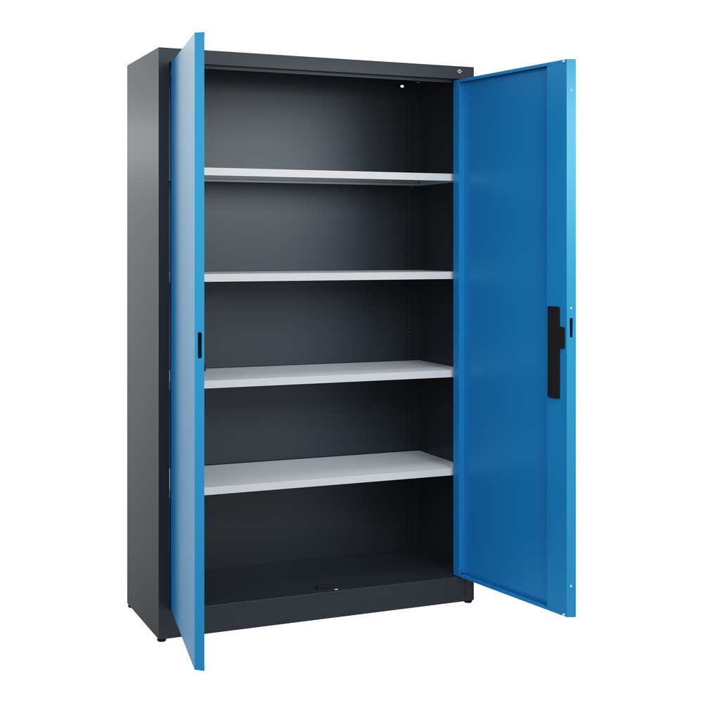 Produktabbildung Nr. 4: Armoire à portes battantes C+P, 5 niveaux, H x l x P 1950 x 1 200 x 400 mm, gris anthracite, bleu clair