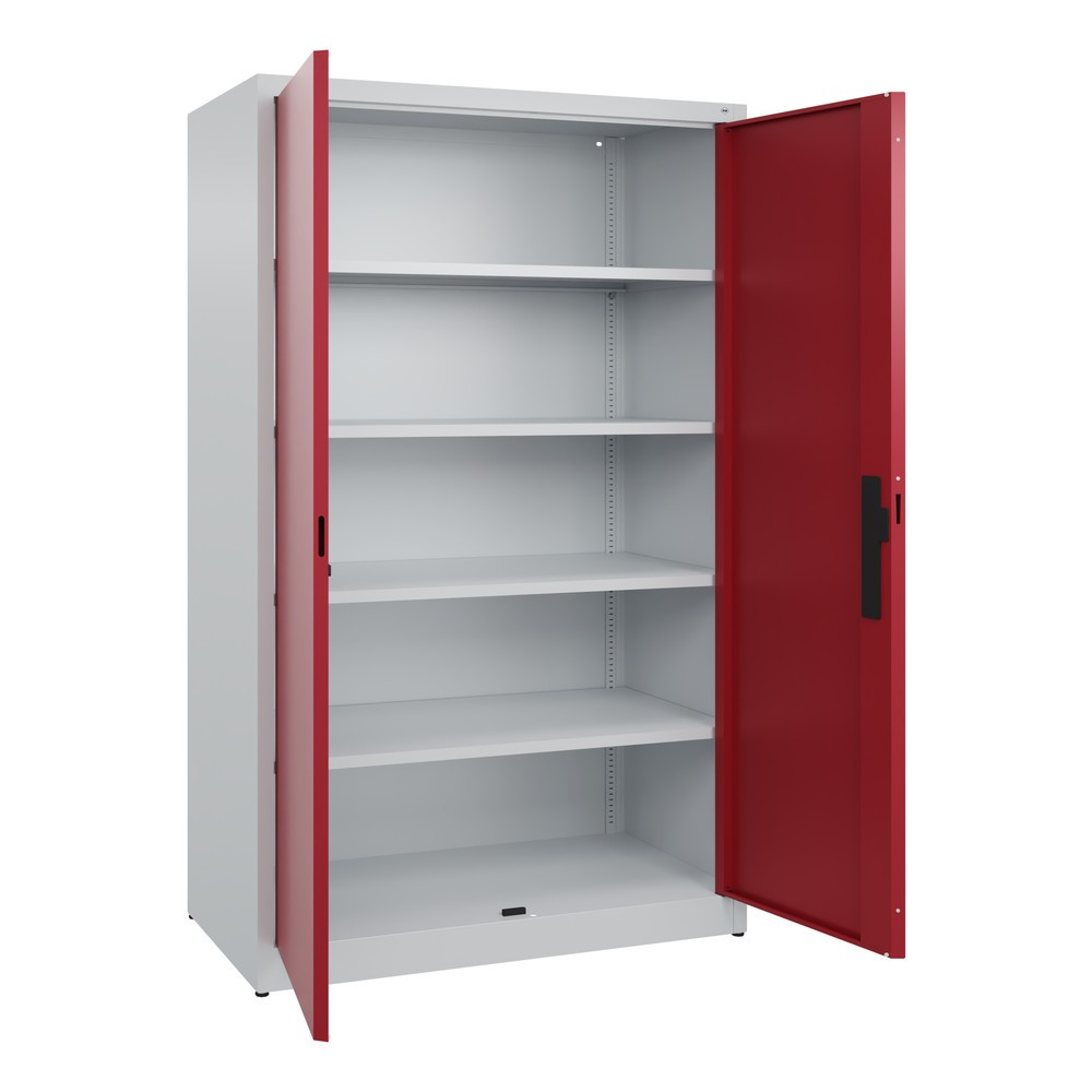 Produktabbildung Nr. 4: Armoire à portes battantes C+P, 5 niveaux, H x l x P 1950 x 1 200 x 600 mm, gris clair, rouge rubis