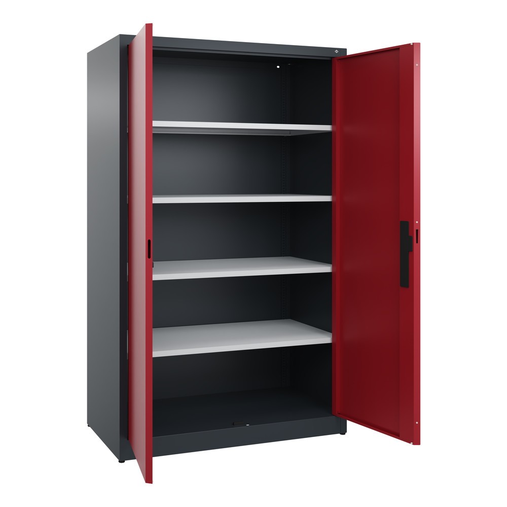 Produktabbildung Nr. 4: Armoire à portes battantes C+P, 5 niveaux, H x l x P 1950 x 1 200 x 600 mm, gris anthracite, rouge rubis
