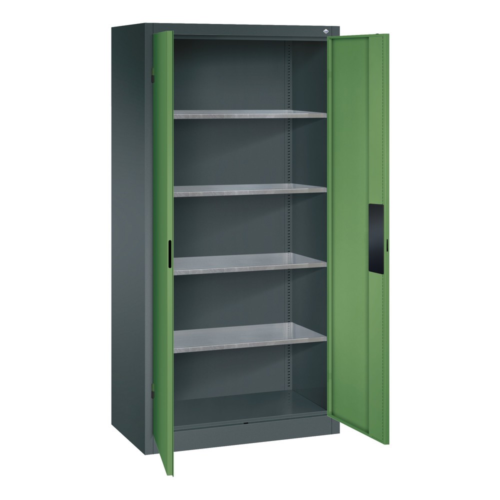 Produktabbildung Nr. 18: Armoire à portes battantes d’atelier C+P avec 4 tablettes, H x l x P 1 950 x 930 x 500 mm, gris clair, bleu gentiane