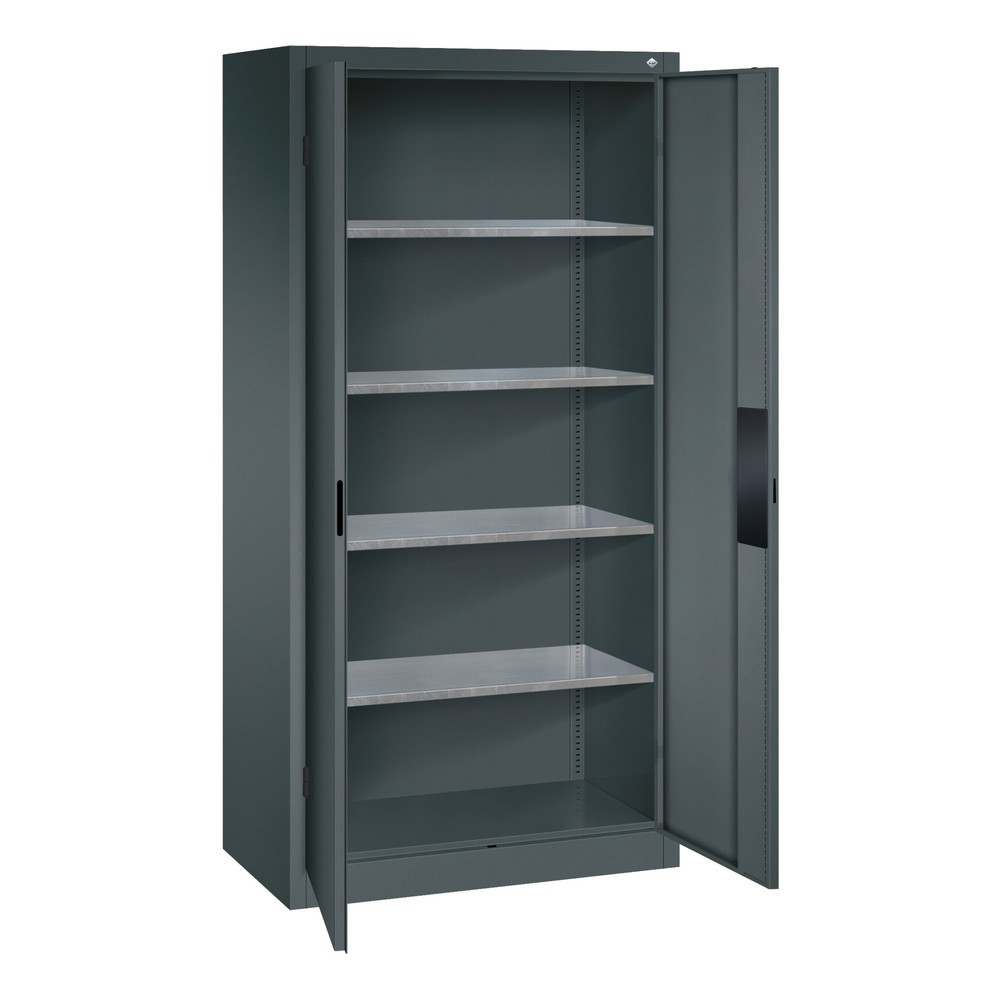 Produktabbildung Nr. 18: Armoire à portes battantes d’atelier C+P avec 4 tablettes, H x l x P 1 950 x 930 x 500 mm, gris clair, bleu clair